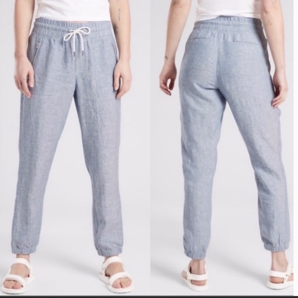 Athleta Cabo linen jogger pants w/ pockets size 4